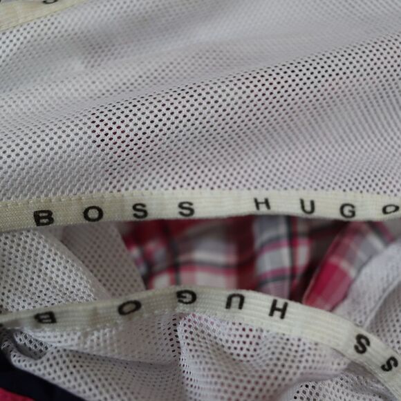 Hugo Boss Pink and White Plaid Swim Trunks Medium - Picture 10 of 15